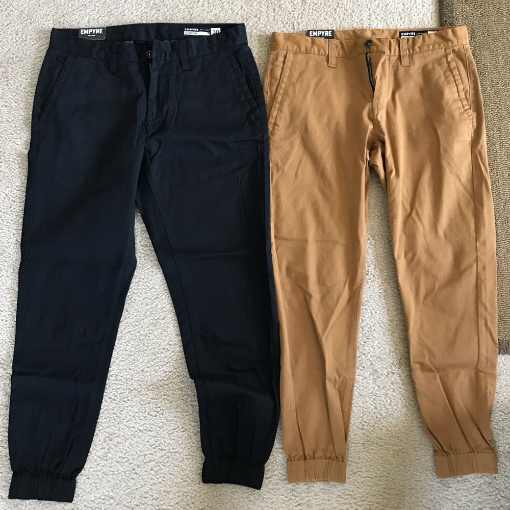 Empyre Clothing joggers size 30 black and brown